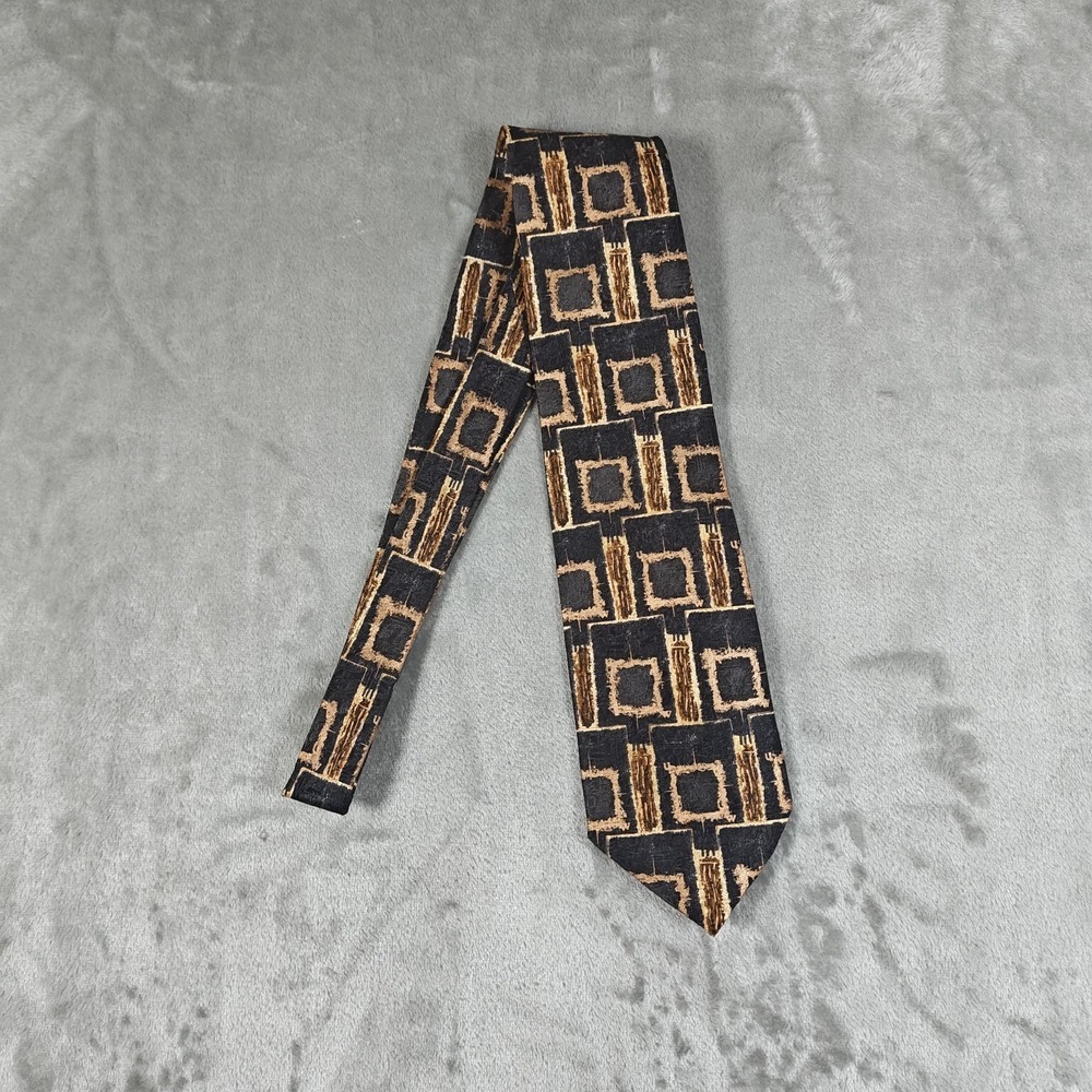 Vintage Ermenegildo Zegna Tie Mens Abstract Geometric Silk Made In Italy